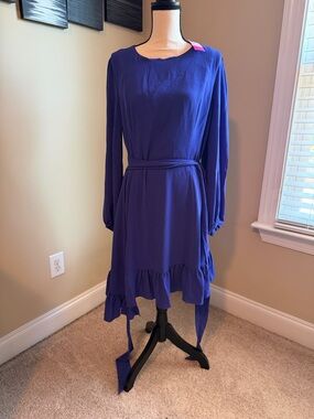 Lilly Pulitzer NWT Lauren stretch dress Galaxy Blue tie waist
